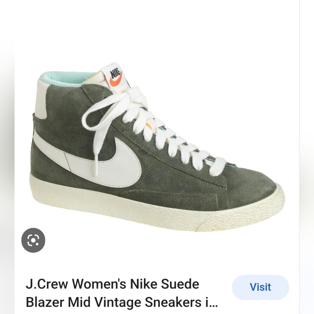 NIKE Suede Blazer MID Vintage Sneakers Hightop Midtop Olive green size 7